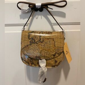 PATRICIA NASH BRINLEE Crossbody Bag European Map Print with Dustbag  NWT